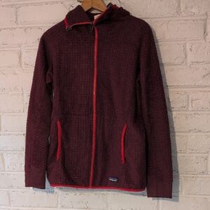 Patagonia R3 Revirsible Burgundy Full Zip Fleece Hoodie